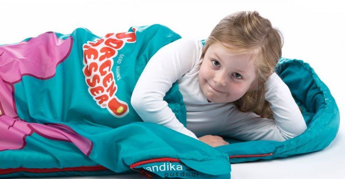 Petrolfarbener Skandika Sorgenfresser Schlafsack für Kinder Lilli