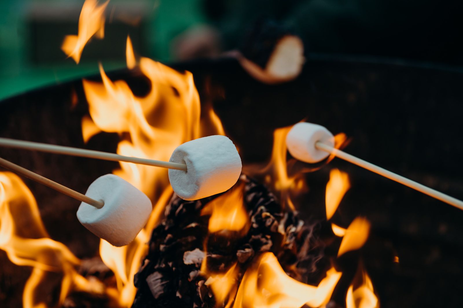 Marshmallows über Lagerfeuer