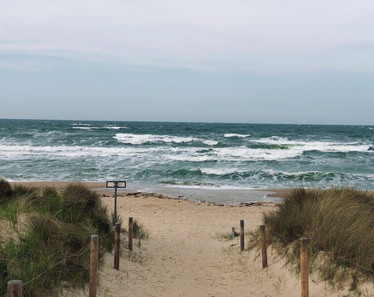 Strandzugang in Göhren mit Meerblick und Dünen