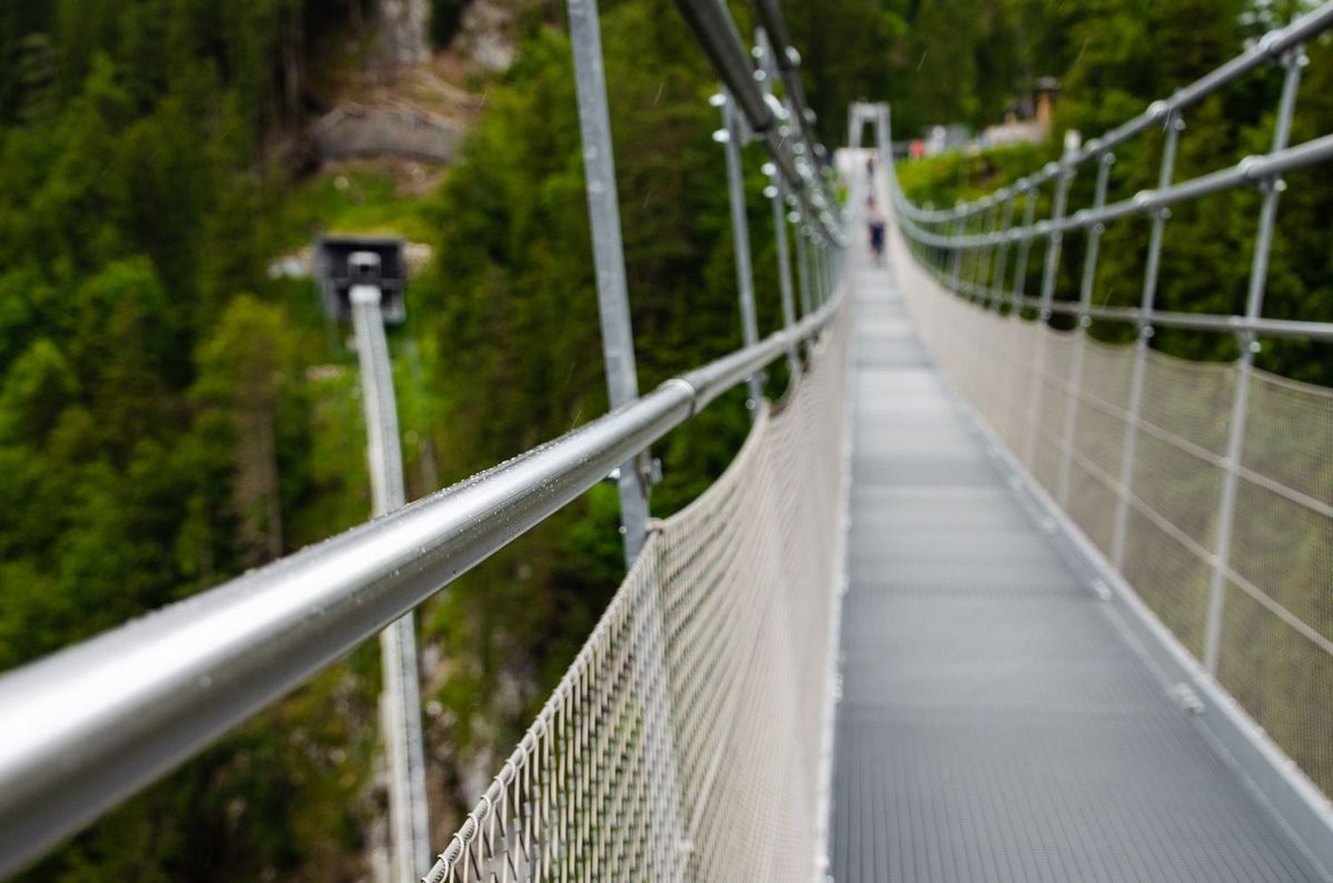 Detailaufnahme der Hängeseilbrücke highline179 bei Reutte